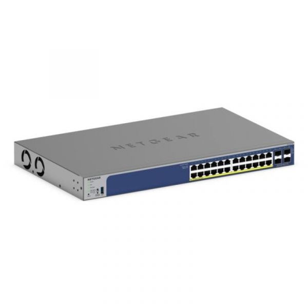 Switch de rack empilhável L2/L3 Netgear GS728TX 24x10G RJ-45 4xSFP+ PoE