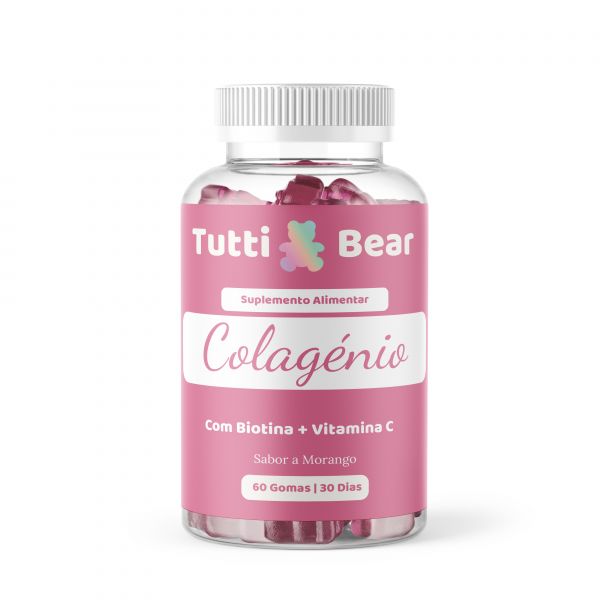 Tutti Bear Gomas de Colágeno - 60 Gomas Morango