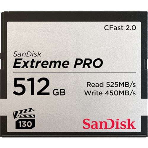 SanDisk 512GB CFast 2.0 Extreme PRO VPG130 - SDCFSP-512G-G46D