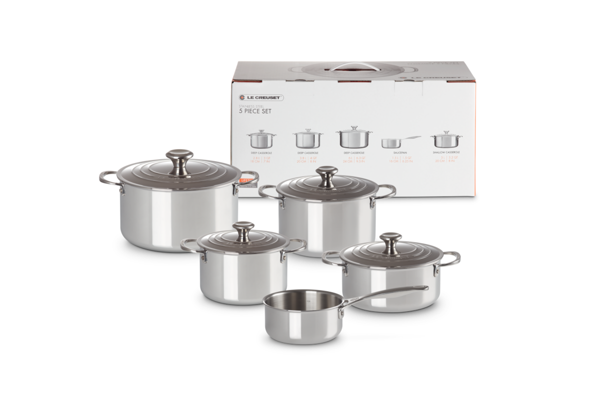 Le Creuset Trem de Cozinha Inox 3ply Plus Aço Inoxidável 5 Peças