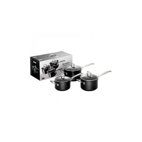 Le Creuset Trem de Cozinha de 3 Tachos Antiaderentes Black