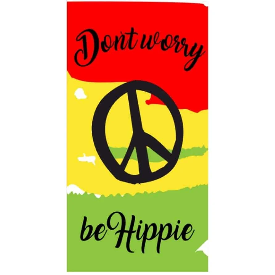 Toalha de Praia Microfibra Don’t Worry, Be Hippie