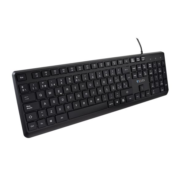 Teclado V7 KU350ES QWERTY Espanhol Preto