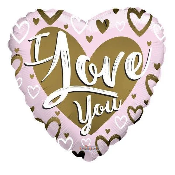 Kaleidoscope Balão Foil 36" i Love You Gold & Pink - 140016226