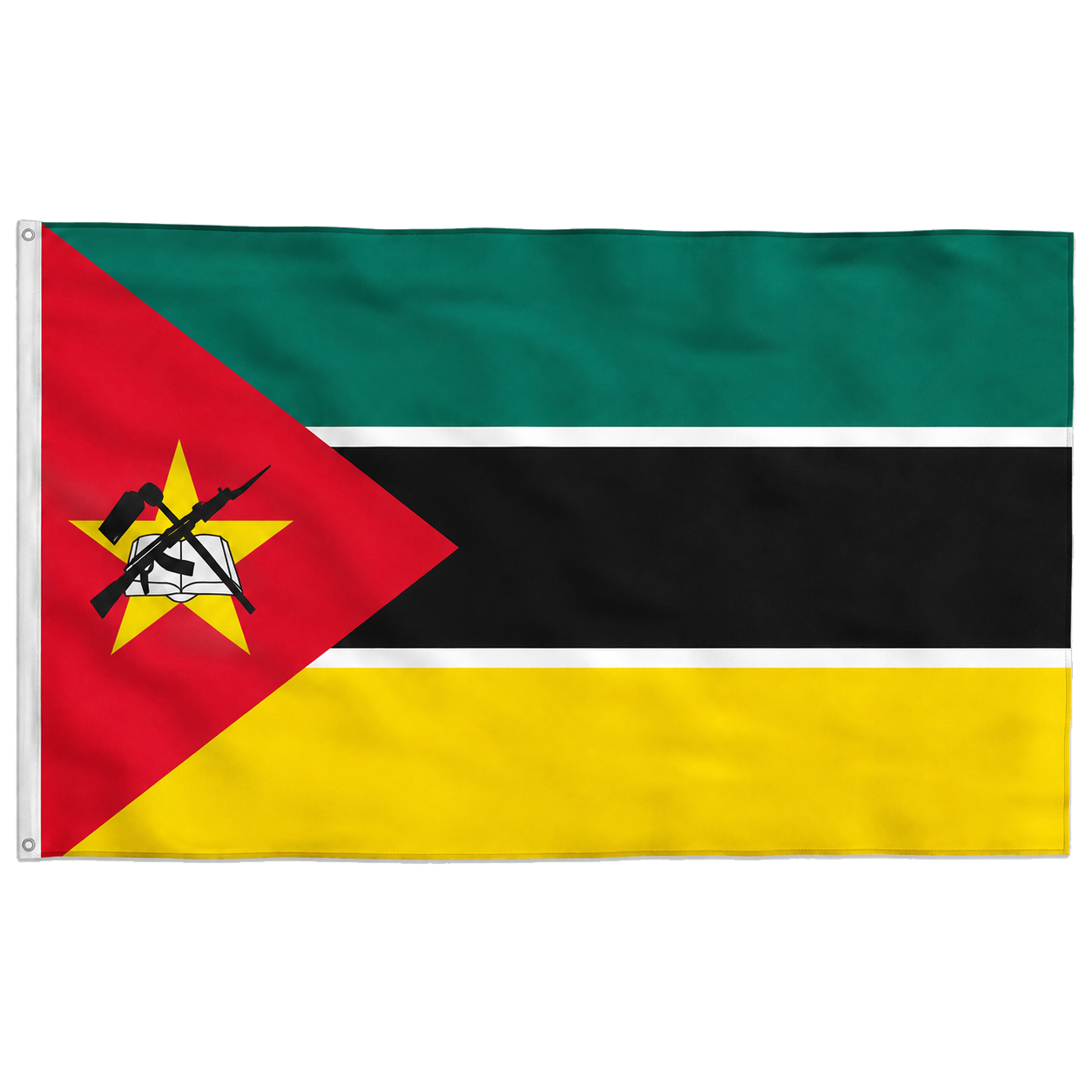 Bandeira de Moçambique Poliéster 150×90 com Ilhós