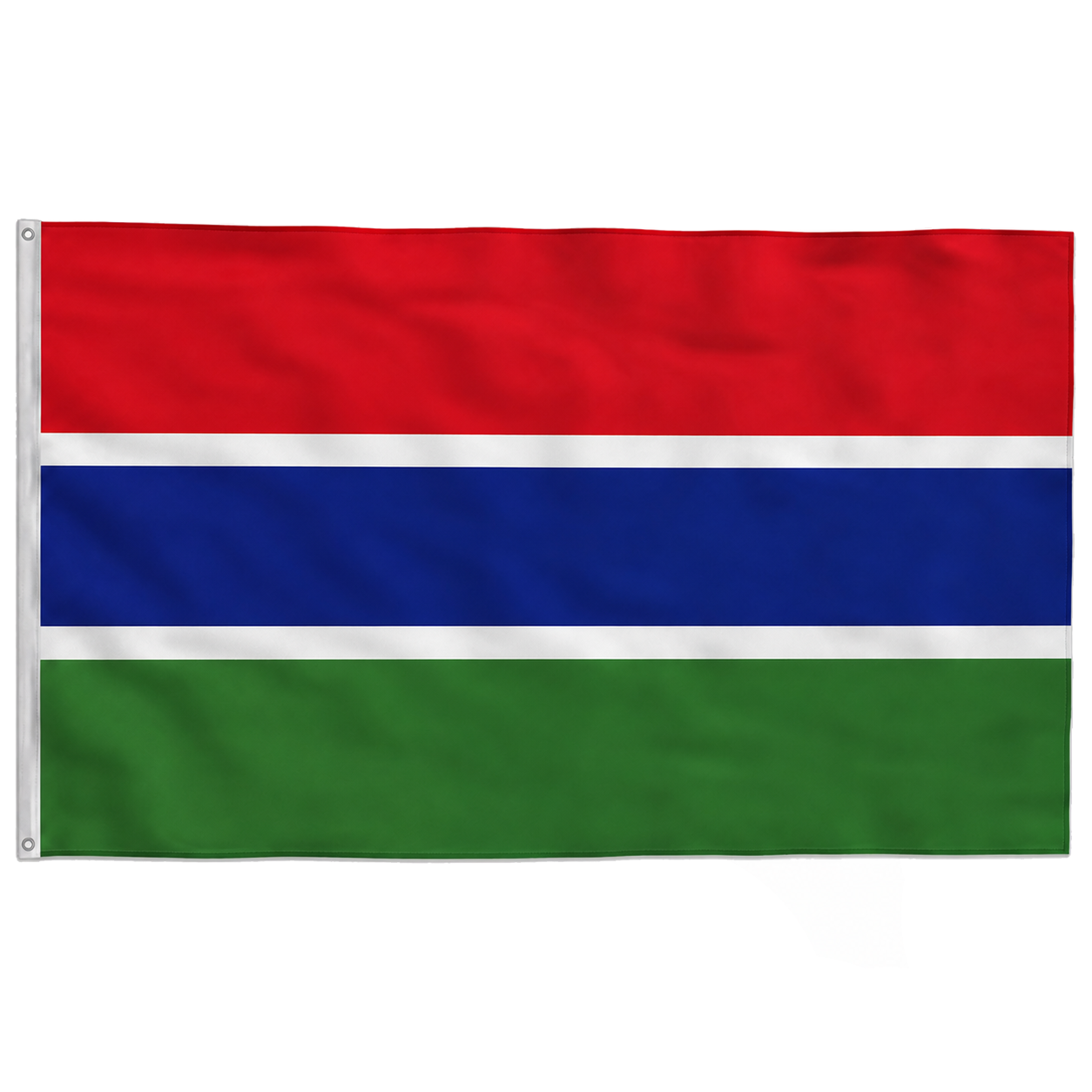 Bandeira da Gâmbia Poliéster 150×90 com Ilhós