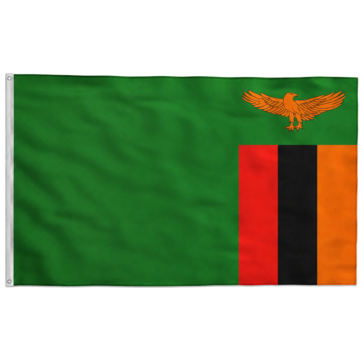 Bandeira da Zâmbia Poliéster 150×90 com Ilhós