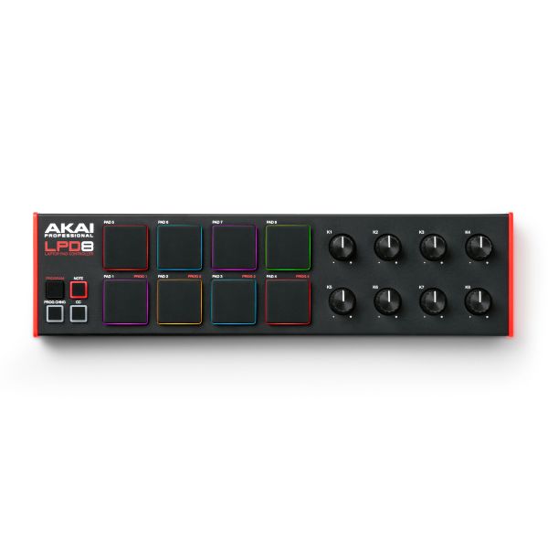 Akai Controlador MIDI LPD8 MKII com 8 Pads RGB e 8 Knobs