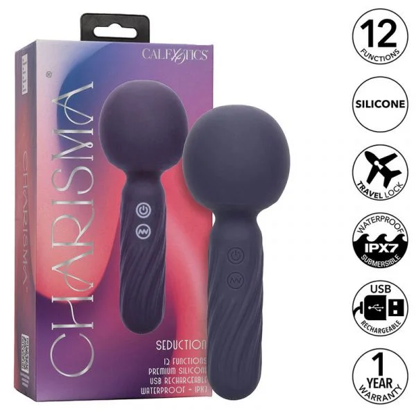 Calexotics Charisma Seduction Massager 12 Funções 17,75 cm x 6,25 cm Roxo