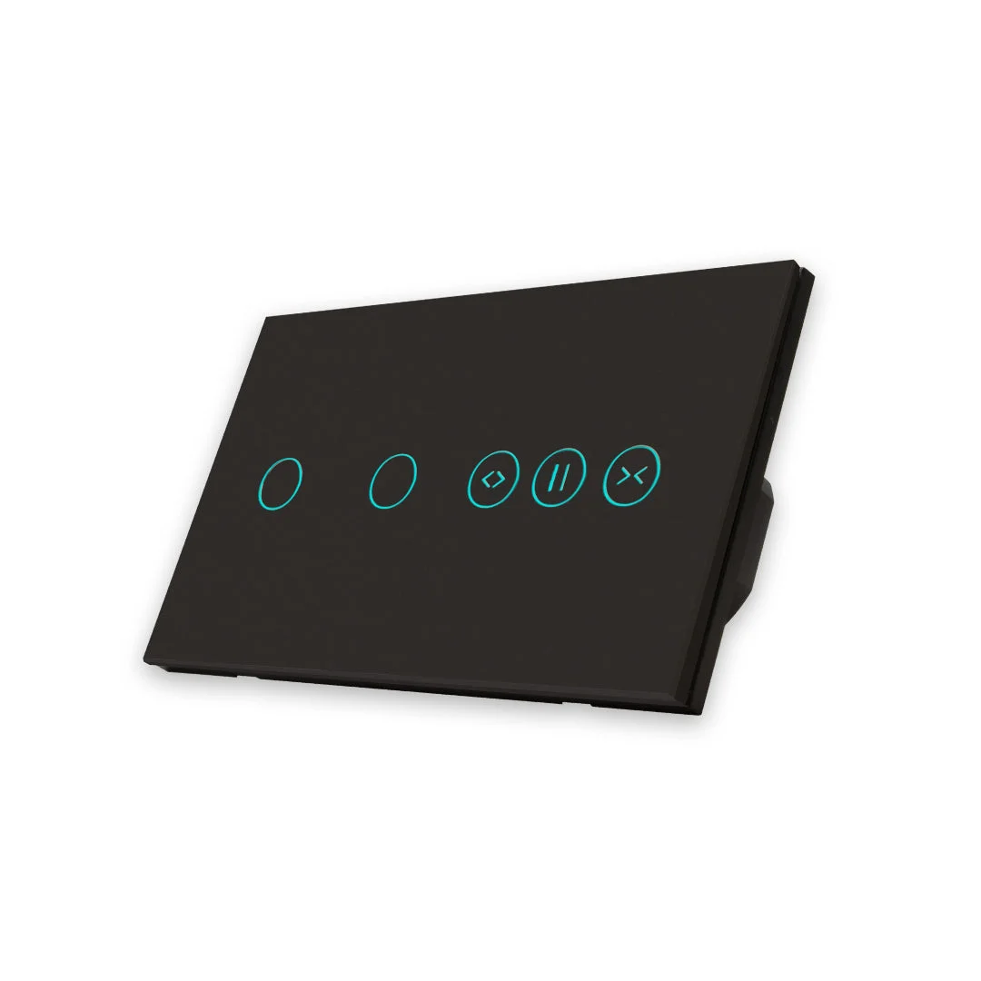 Interruptor de Luz + Interruptor de Estores Duplo Inteligente WiFi Smartify - Preto