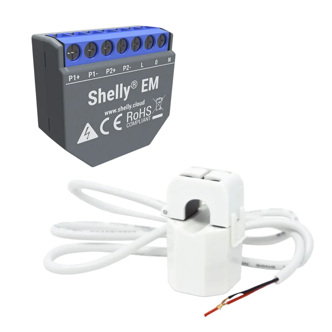 Shelly EM + Núcleo 50A Módulo WiFi