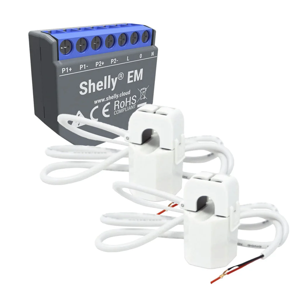 Shelly EM + 2 Núcleos 50A Módulo WiFi