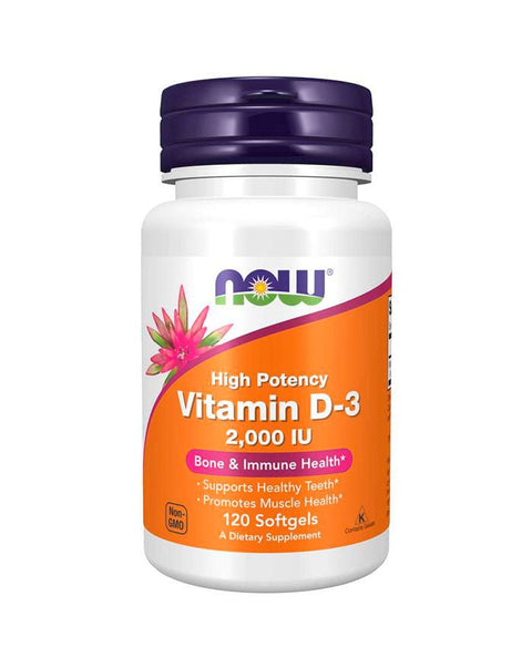 Vitamina D3 2000ui - 120 Cápsulas - Now Foods