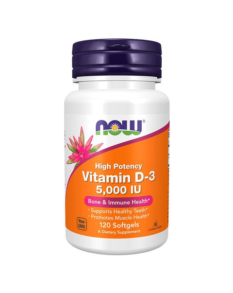 Vitamina D3 5000ui - 120 Cápsulas - Now Foods