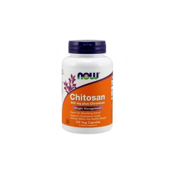 Now Chitosan 500mg Plus Chromium 120 Cápsulas