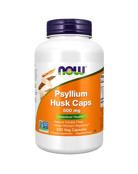 Psyllium Husk - 500mg - 200 Cápsulas - Now Foods