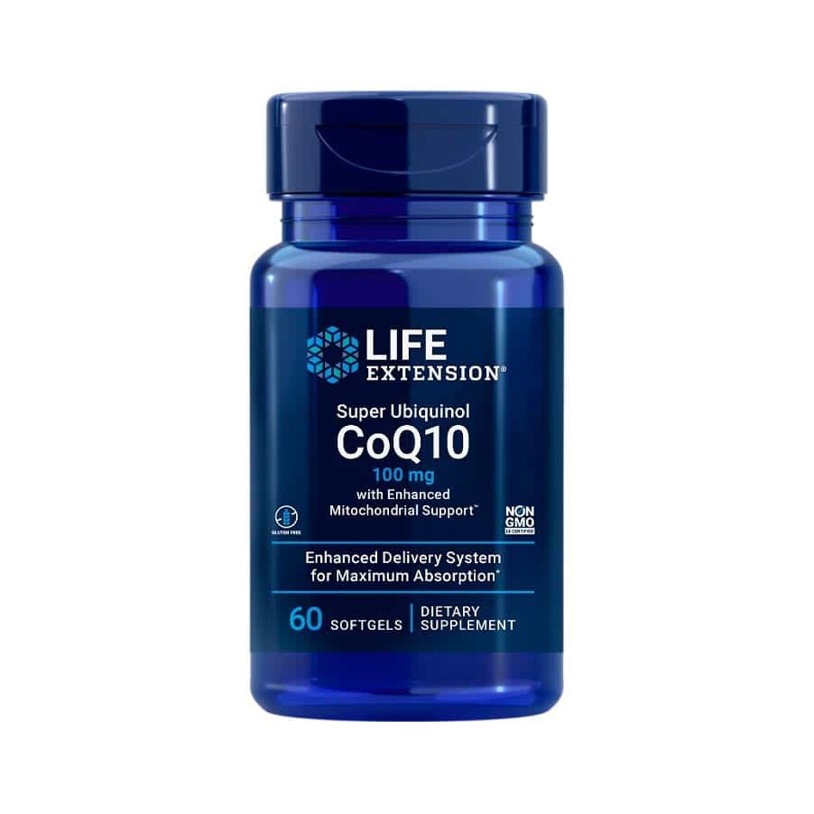 Life Extension Super Ubiquinol CoQ10 com Enhanced Mitocondrial Support (TM) 100mg 60 Cápsulas