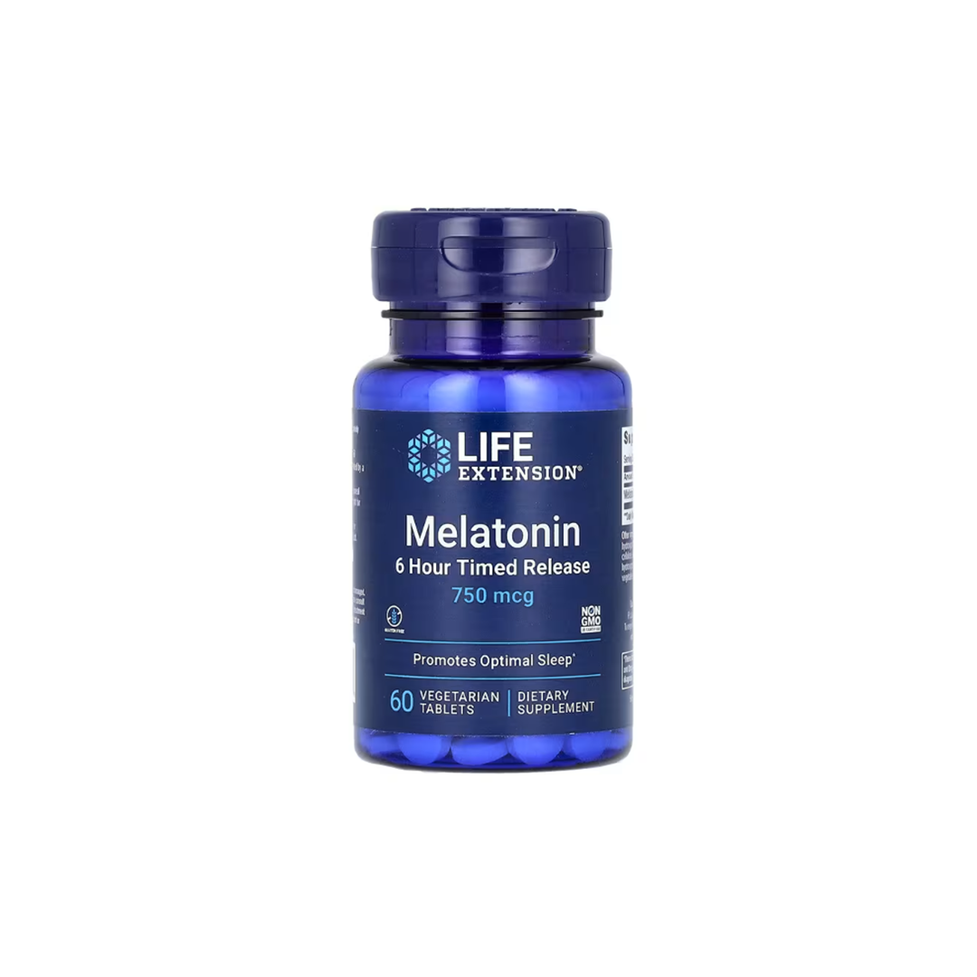 Melatonin 6 Hour Timed Release 750 mcg 60 Vegetarian Tablets