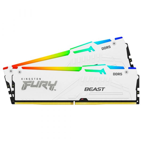 Memória RAM Kingston 32GB (2x 16GB) DDR5 6000MHz CL36 White RGB - 740617345889