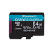 Kingston 64GB MicroSDXC Canvas Go! Plus Class 10 UHS-I U3 V30 A2 + Adaptador SD