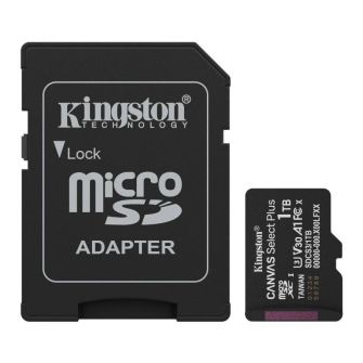 Cartão Memória Kingston Canvas Select Plus Gen3 150MB/s A1 MicroSD 1TB + Adaptador SD