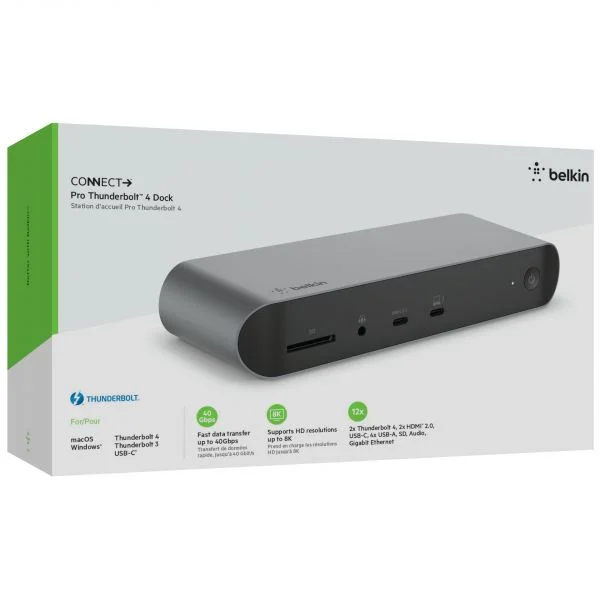 Belkin Thunderbolt 4 Dock Pro Incl. 08m Cable Inc006vfsgy - INC006VFSGY