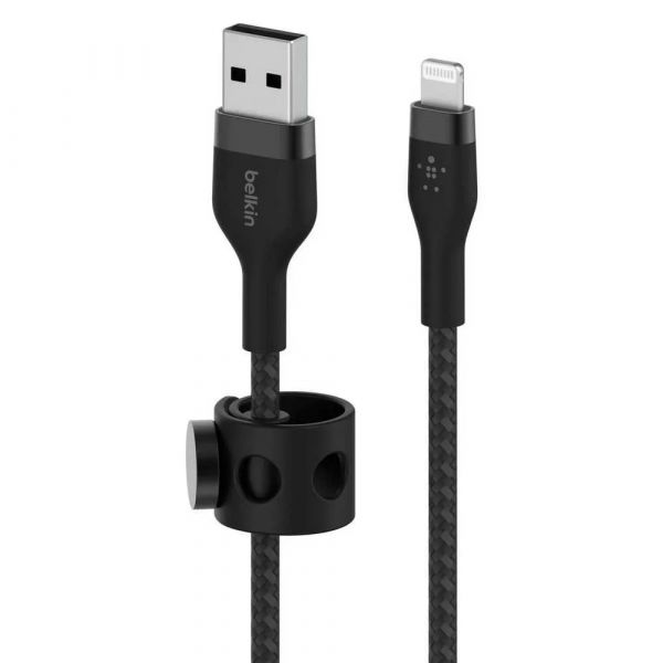 Belkin CAA010BT3MBK Cabo USB-A para Lightning Intrecciato Silicone Flex MFi Certificado 3m Preto