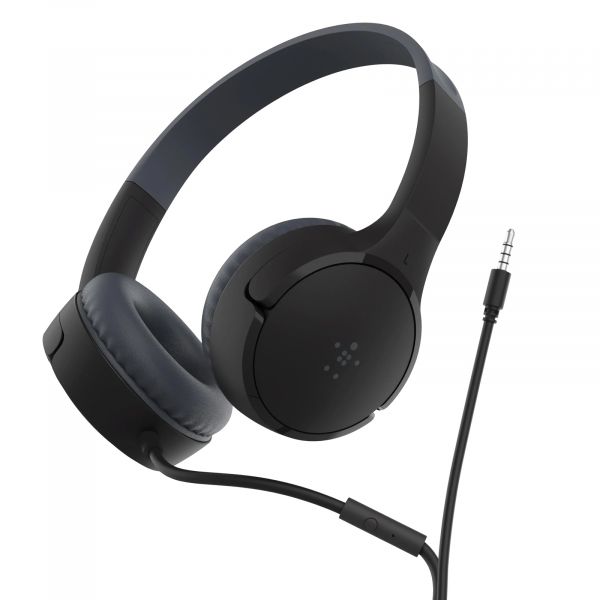 Belkin SoundForm Mini Kids Wired On-Ear Headphones Black