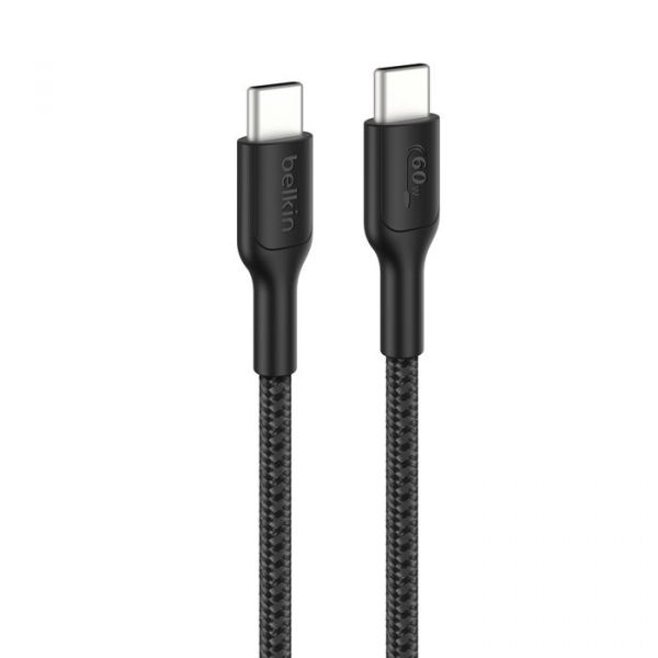 Belkin ENA008HQ2MBK Cabo USB-C para USB-C Macho/Macho 2m Trançado Preto USB 2.0 60W