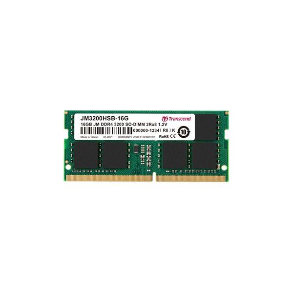 Memória RAM Transcend 16GB DDR4 3200 MT/s SODIMM 260pin 1R - JM3200HSB-16G