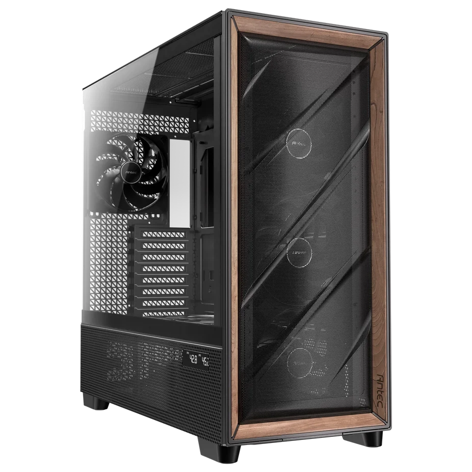 PC Antec FLUX PRO EUV Full Tower Preto Madeira Vidro Temperado PC Antec FLUX PRO EUV Full Tower Preto Madeira Vidro Temperado