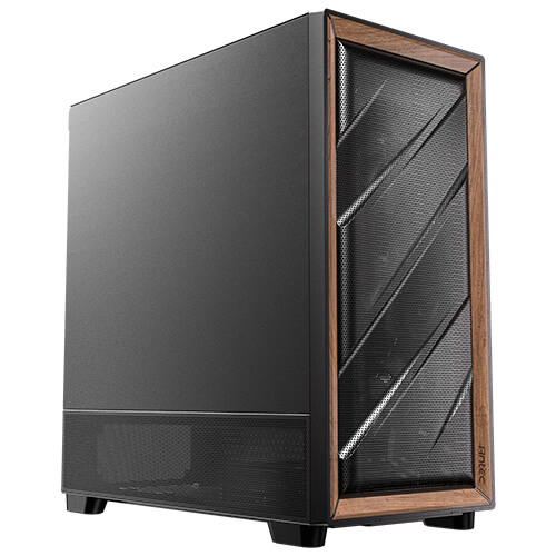 Antec FLUX SE Torre Midi ATX PC Case com Wood Black Finish