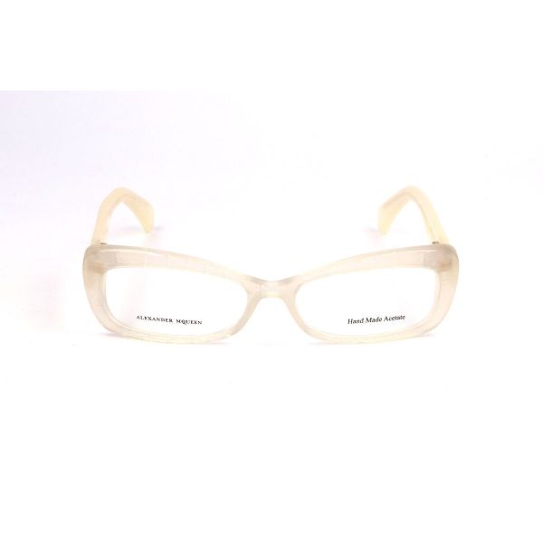 Alexander Mcqueen Armação de Óculos Feminino - AMQ-4203-K6V Bege Amarelo