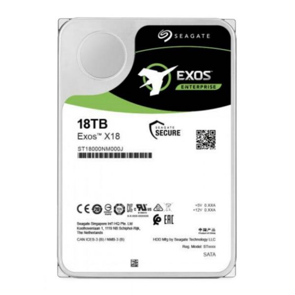 Seagate 18TB Exos X18 7200RPM 256MB - ST18000NM000J