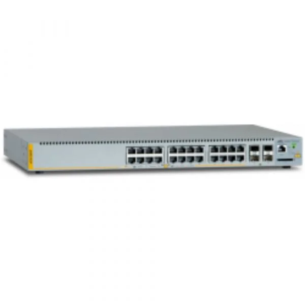 Allied Telesis L2+ managed switch, 24 x 10/100/1000Mbps POE+ ports, 4 x SFP uplink slots, 1 Fixed AC power supply - AT-x230-28GP-50