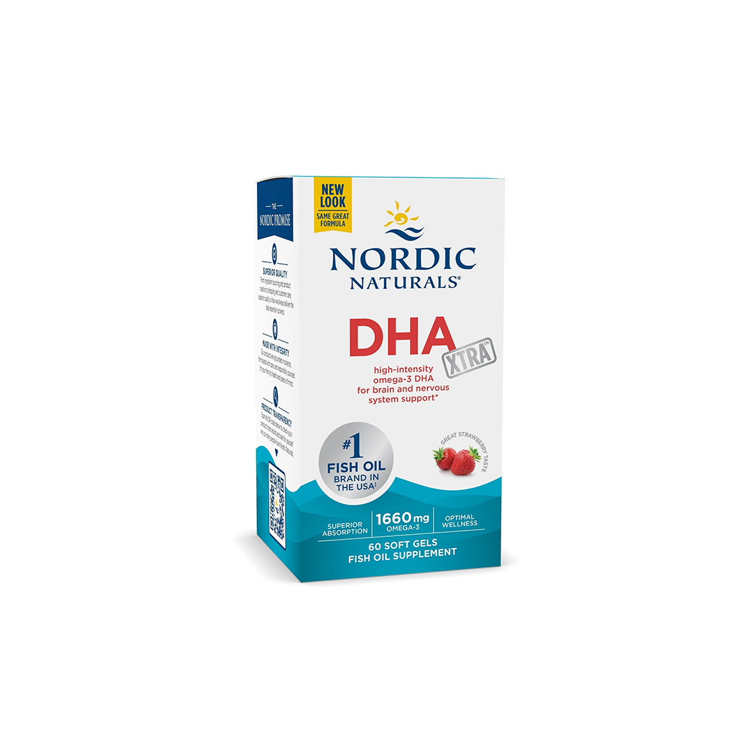 DHA Xtra 1660 mg Omega-3s 60 Soft Gels Strawberry Taste