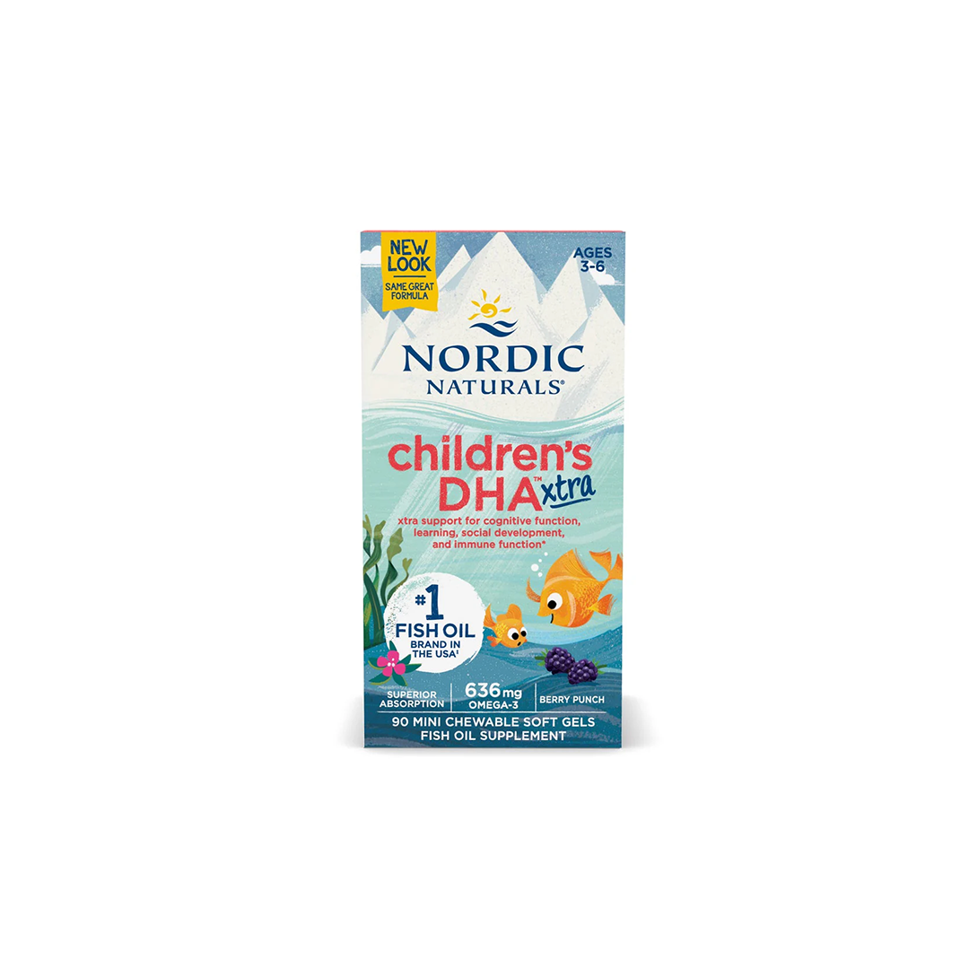 Childrens DHA Xtra 636 mg 90 Mini Chewable Soft Gels