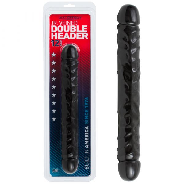 Doc Johnson Dildo JR Veined Double Header 12" Black