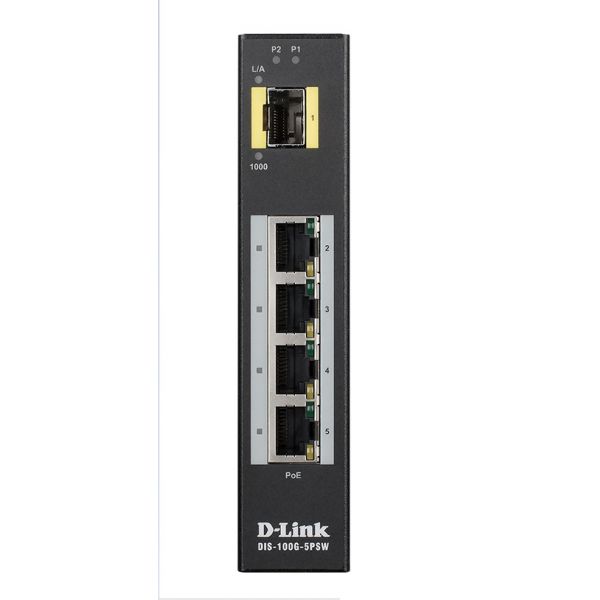 D-Link Switch Industrial Din-rail 4x10/100/10 - DIS-100G-5PSW