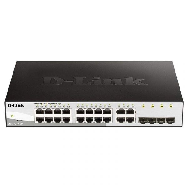 DGS 1210-20 E : 20-Port 10/ 100/ 1000Mbps Gigabit Smart Switch including 4-Port SFP Combo