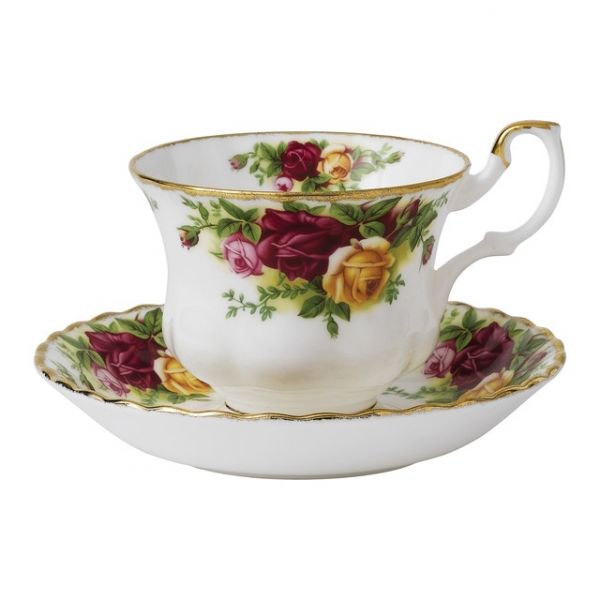 Royal Albert Chávena de Chá com Prato Old Country Roses