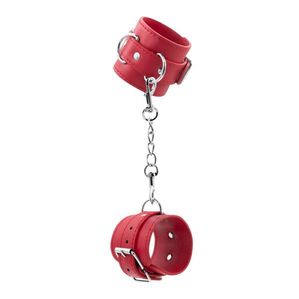 Crushious Algemas de Couro Bondage Love Vermelhas