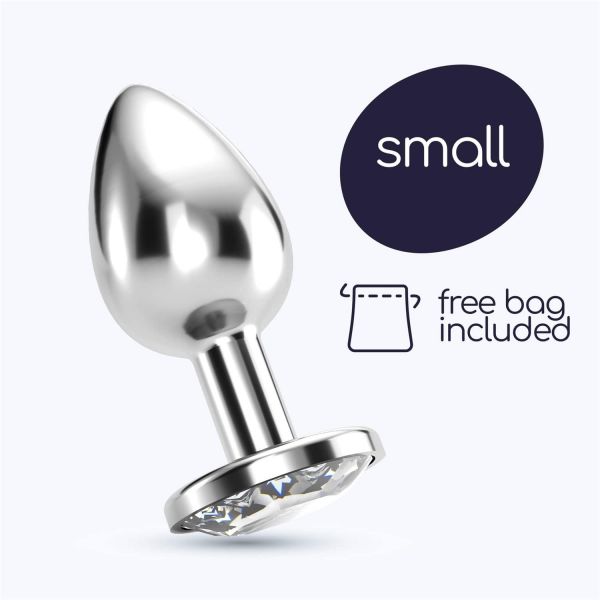 Crushious Plug Anal Jóia Bijou Transparente Pequeno com Bolsa Aveludada PR2010370860