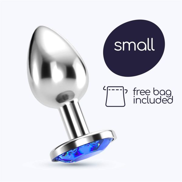 Crushious Plug Anal Jóia Bijou Azul Pequeno com Bolsa Aveludada PR2010370876