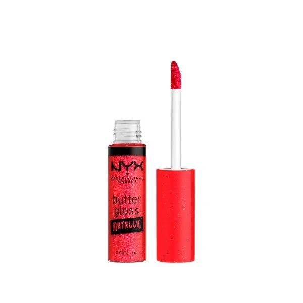 Nyx Professional Makeup Butter Gloss Metallic Brilho para Lábios com Efeito Metálico Tom 09 Blood 8ml