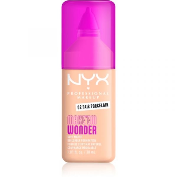 NYX Make 'Em Wonder Base de Maquilhagem Matificante Leve Tom 02 Fair Porcelain 30ml