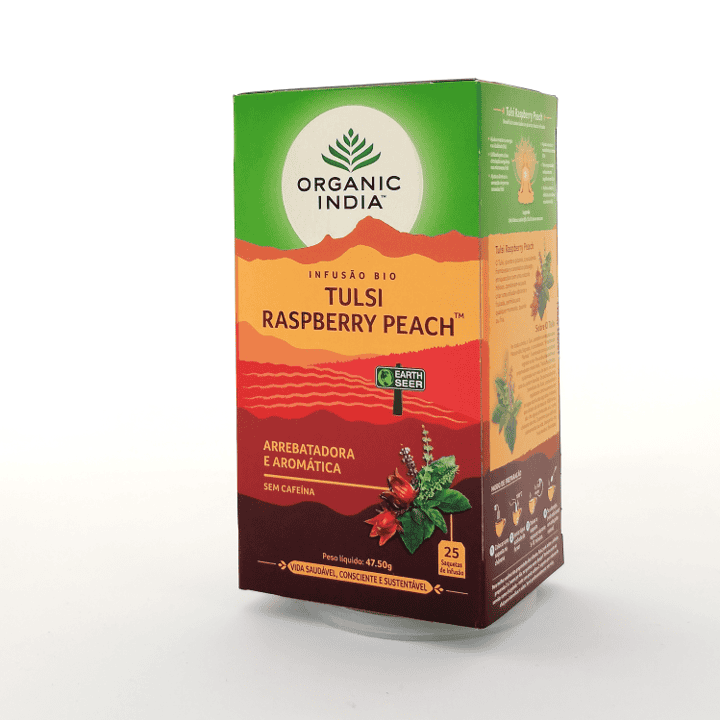 Organic India Infusão Bio Tulsi Raspberry Peach 25 Saquetas