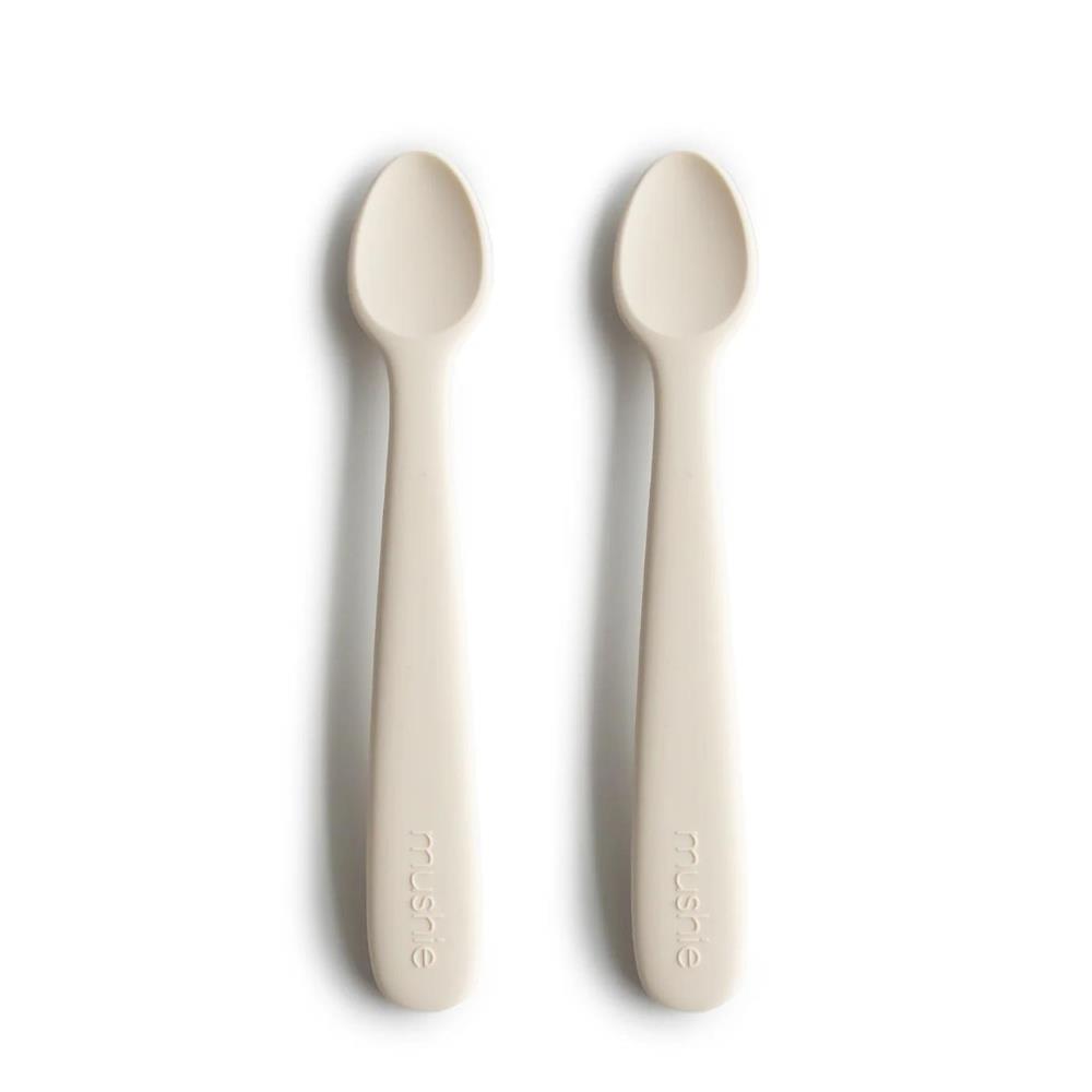 2 Colheres em Silicone Mushie Ivory