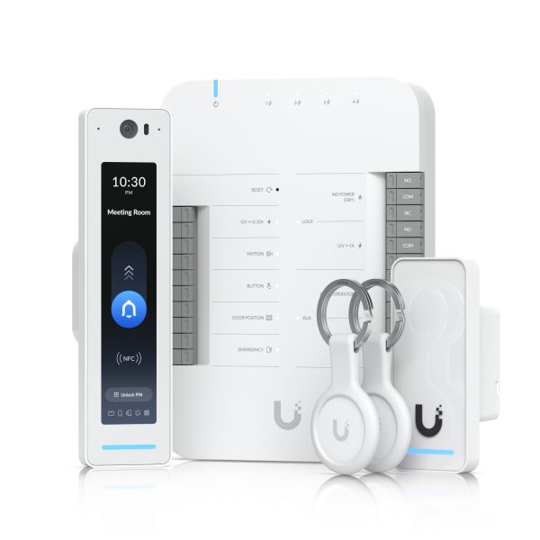 Ubiquiti Sistema de Segurança UniFi Access G3 Pro Professional Starter Kit PoE, Cinzento e Branco