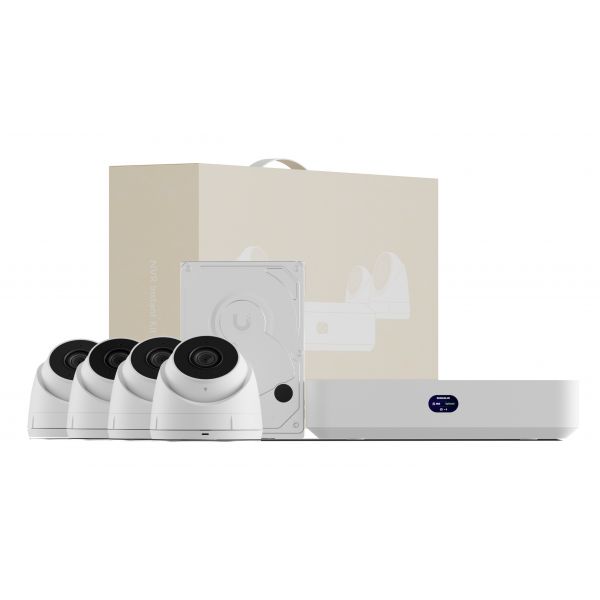 Ubiquiti Kit de Videovigilância UNVR-Instant-Kit Instant NVR com 4x G5 Turret Ultra e HDD 1TB Branco